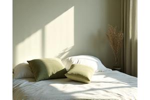 Мирна спаваћа соба са меким покривачима, симболизујући квалитетан сан.