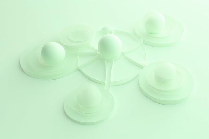 Interkonektovani krugovi koji prikazuju holistički pristup: Ishrana, Stil života, Upravljanje stresom, San.