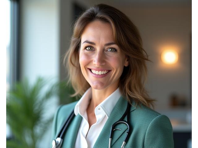 Portret Dr. Ane Marković, specijaliste interne medicine sa fokusom na preventivnu medicinu.