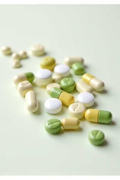 Kapsule različitih vitamina i minerala, pažljivo poređane radi preglednosti.