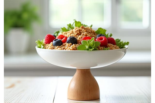 Zdrav obrok na vagi, simbolizujući kontrolu težine i balans.