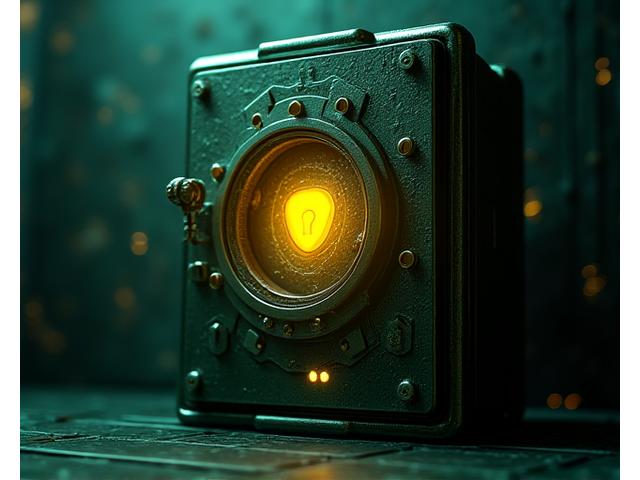 Ilustracija zaključanog sefa ili zaštićenog servera, simbolizujući fizičku i tehničku sigurnost podataka