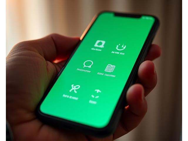 Ilustracija ruke koja drži pametni telefon sa ikonicama za kontrolu podataka (uređivanje, brisanje, preuzimanje)
