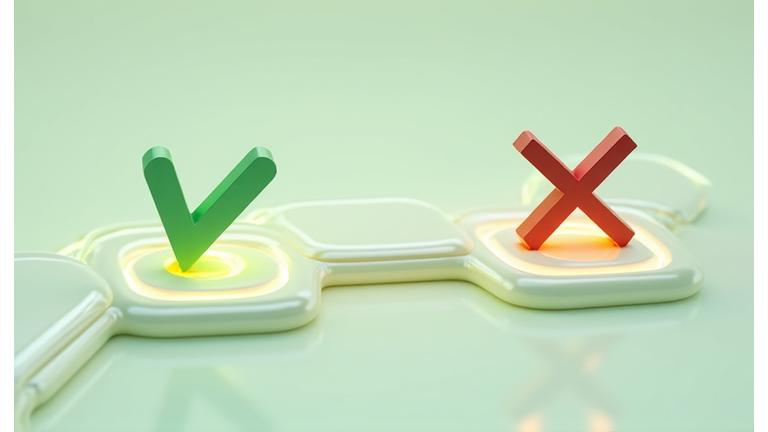 Правила веб места: визуелна репрезентација етикете и интегритета у дигиталном окружењу, апстрактни елементи са стрелицама које показују дозвољено и недозвољено.